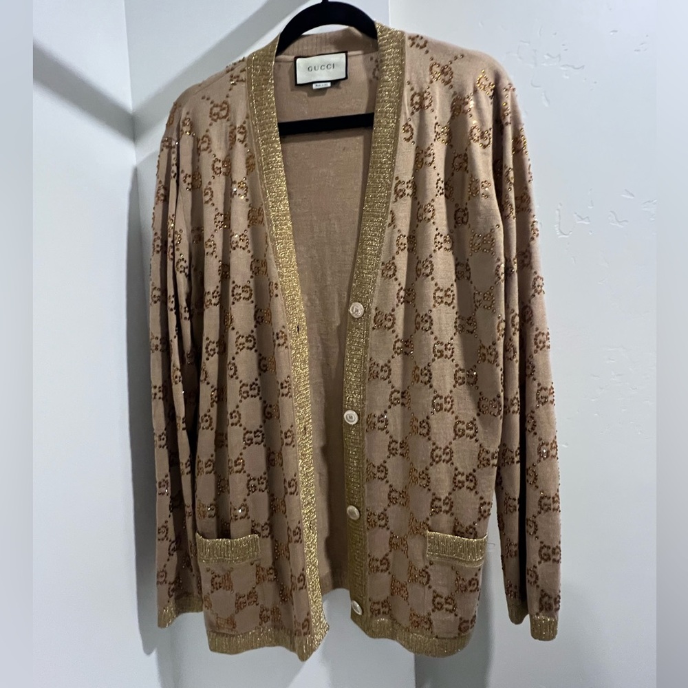 Gucci GG Monogram Gold Lurex Cargigan